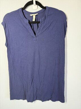 Soma Pajama Top Womens Small Navy Blue Sleepwear Lounge Soft Cap Sleeve Tee
